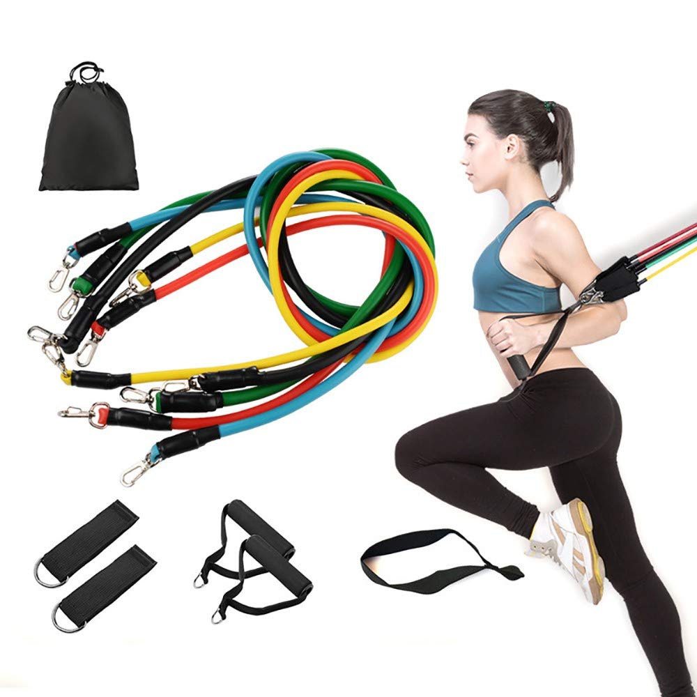 Bande Elastiche di Resistenza Set di Fasce di Resistenza Allenamento Tubi per Indoor e Outdoor Sport, Fitness, Sospensione, Yoga