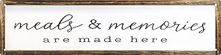CSWLJS Farmhouse Kitchen Wall Decor Meals and Memories Are Made Here Sign Rustic Metal Kitchen Signs Dinning Room Wall Decor 4x16 In