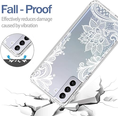 Miniatura 7 de Funda para Galaxy S21 Plus 5G, Samsung S21+ SM-G996U con protector de pantalla de vidrio templado, funda protectora de cuerpo completo con patrón de