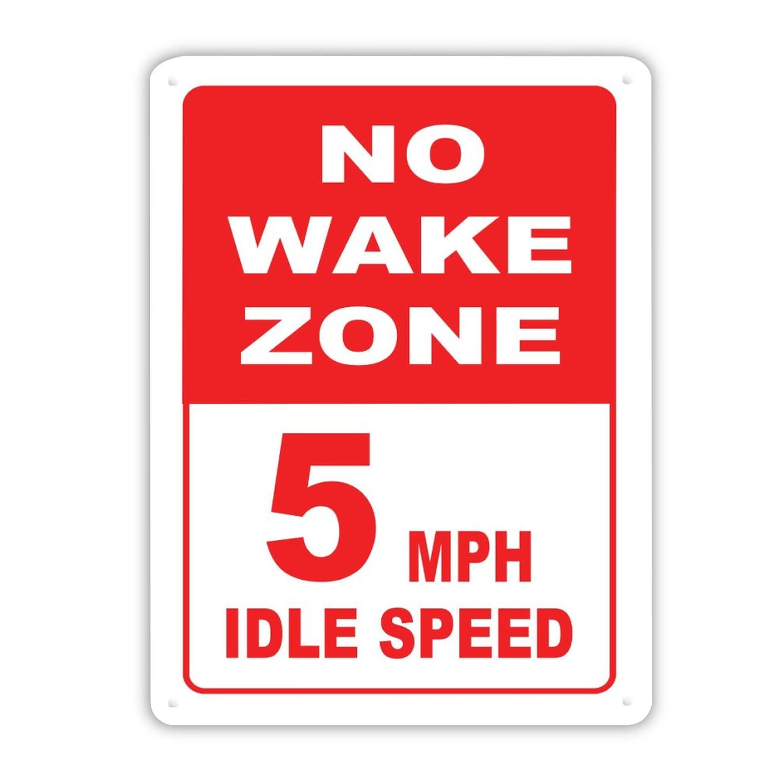 Panneau No Wake Zone étanche en métal premium résistant aux UV