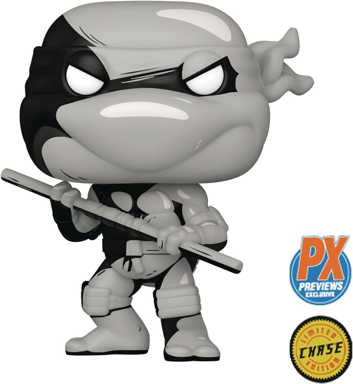 POP Teenage Mutant Ninja Turtles - Donatello (PX Previews Exclusive) Black & White Chase Funko Vinyl Figure (Bundled with Compatible Box Protector Case)
