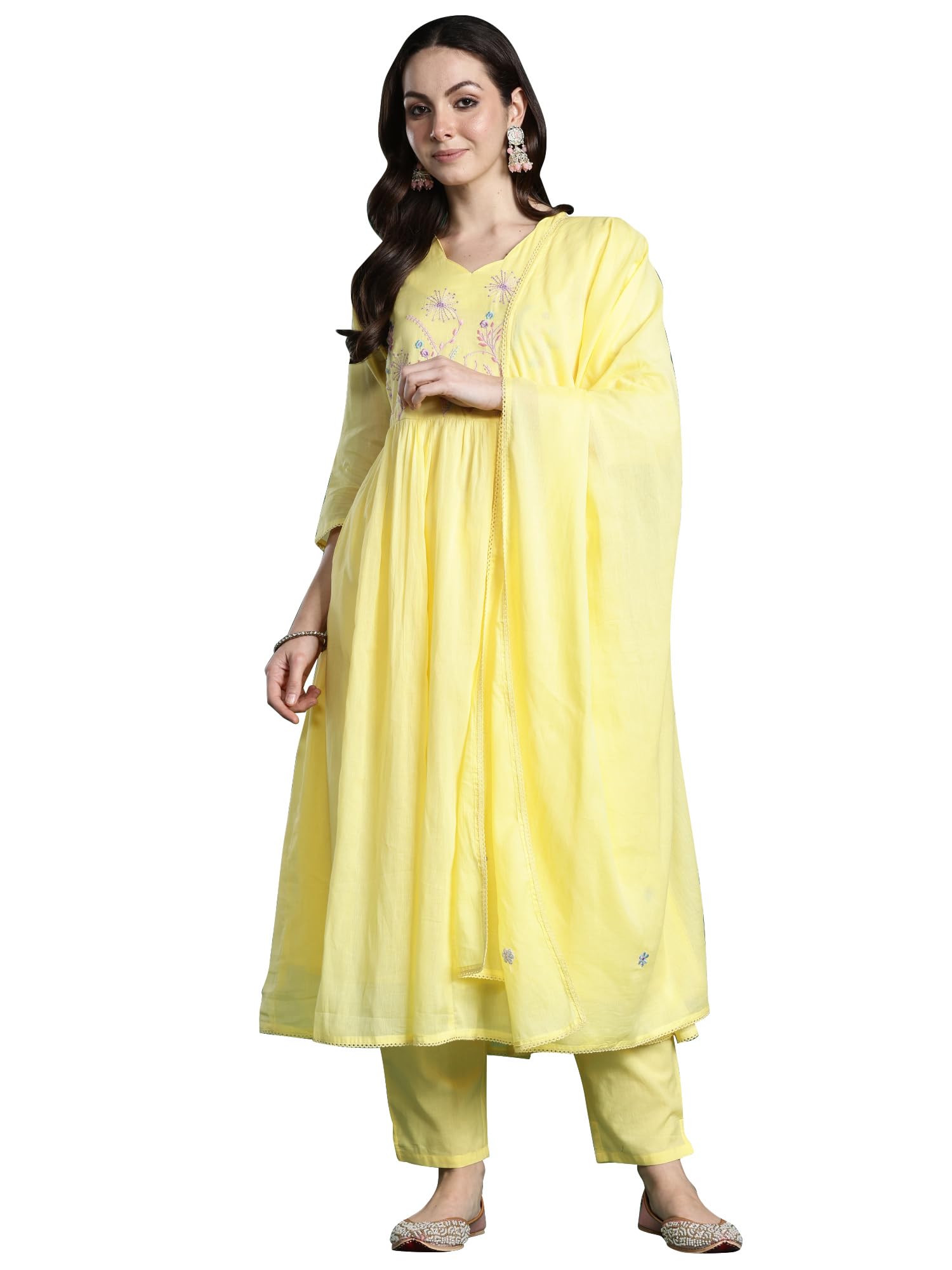 Women Pure Cotton Kurta Set with Dupatta | Festive Suit Set, 9785-image-29