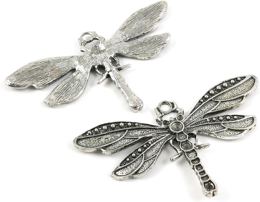 Wholesale Supplies Ancient Silver Fashion Jewelry Making Charms Findings W-13362 Dragonfly Pendant Craft DIY Vintage Alloys Necklace Bulk Supply Accessoires