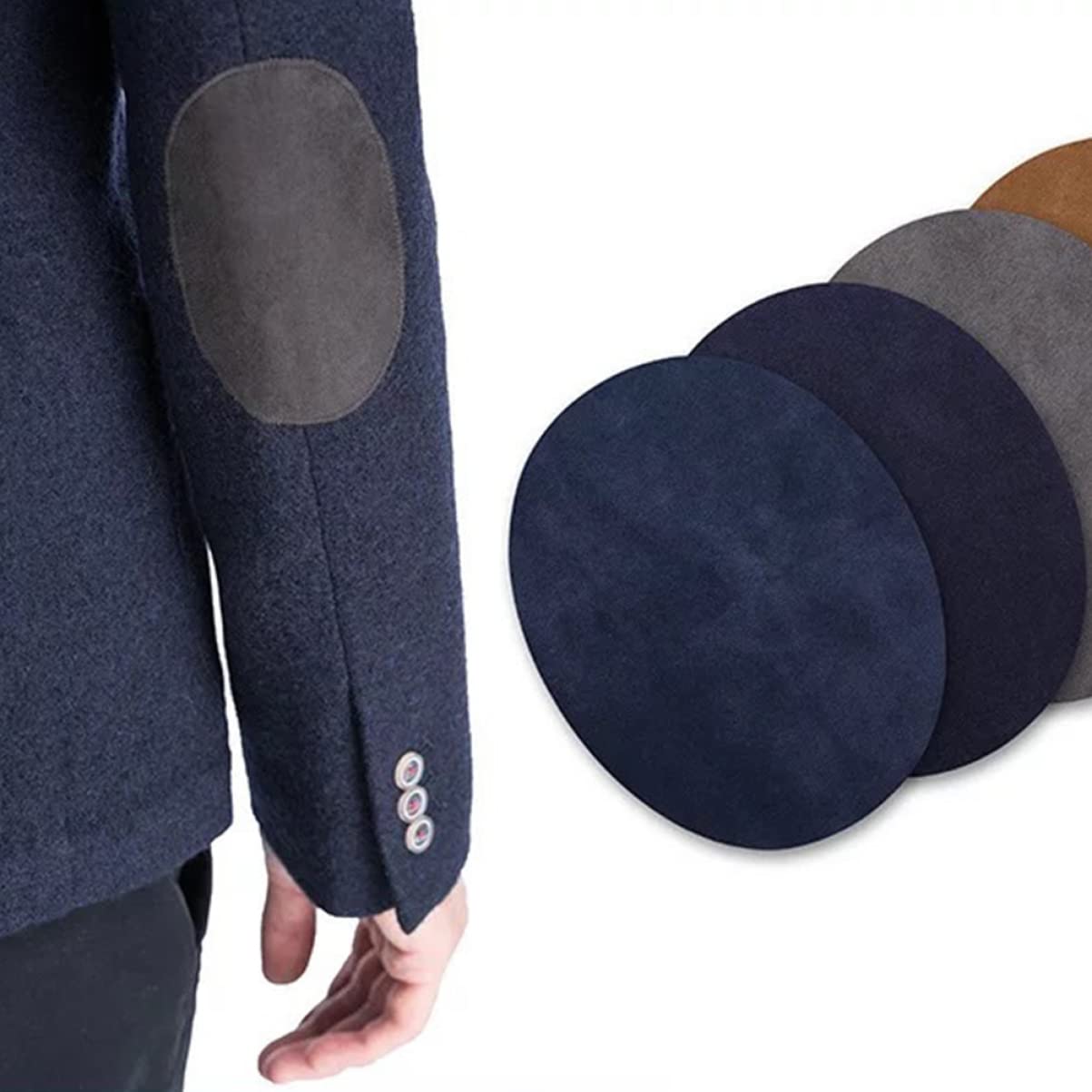 EXCEART 75piezas Parches De Tela De Suede Negro Ovalados Kit Para Ropa Reparación y Decoración De Prendas Aplicaciones De Tela Accesorios De Costura