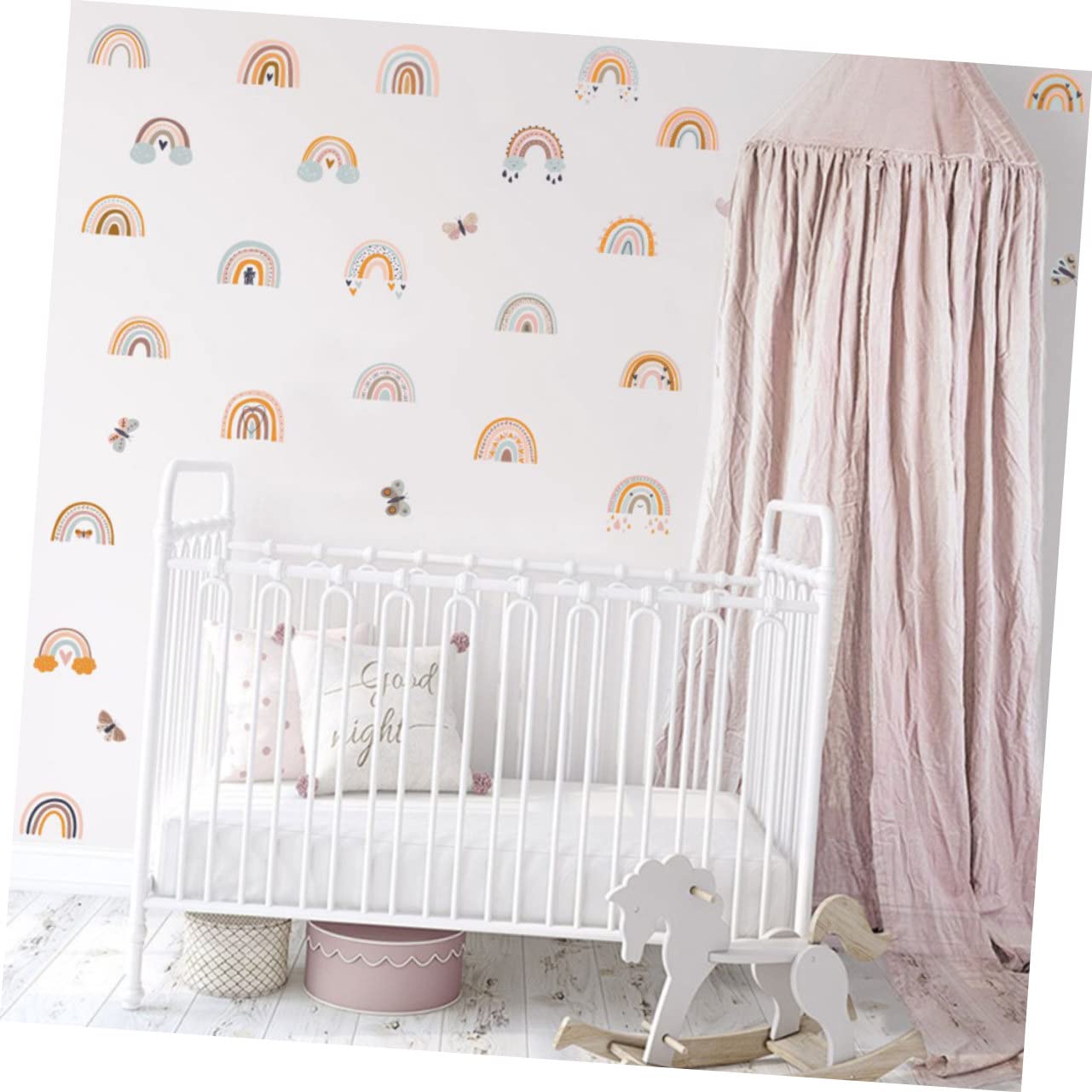 4blätter Wandtattoo Schmetterlinge Selbstklebender Regenbogen Wandaufkleber Für Kinderzimmer Babyzimmer Mädchenzimmer Langlebig Und Dekorative Wanddekoration