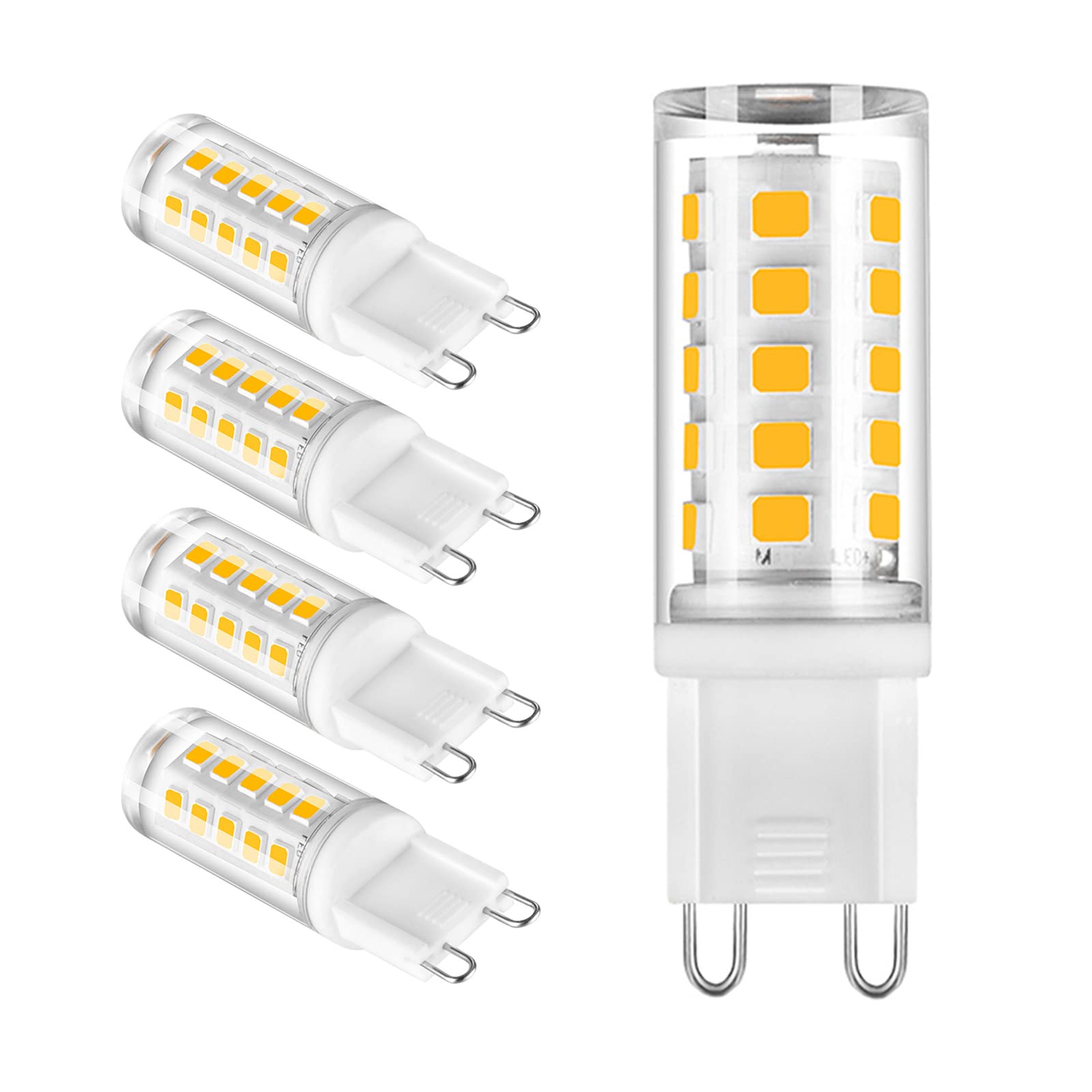 G9 LED Bulb 3W Equivalent To 30W Halogen Bulbs, 360Lm, Dimmable, No Flicker, Energy Saving LED Light Bulbs, 360° Beam Angle for Chandelier Home Lighting, 5 Pack,Warm White 3000K