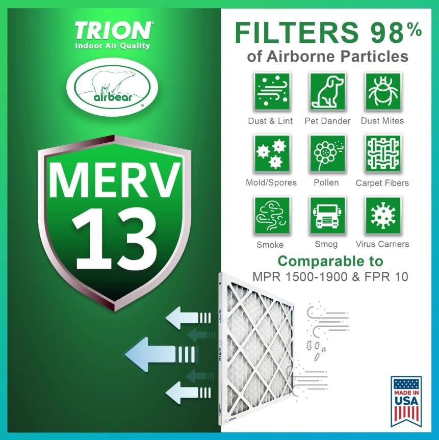 Trion Air Bear 266649-102 - 20" x 25" x 5" MERV 13 Pleated Air Filter