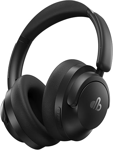 Auriculares híbridos con cancelación activa de ruido, auriculares Bluetooth sobre la oreja, tiempo de reproducción de 60 horas, graves profundos,