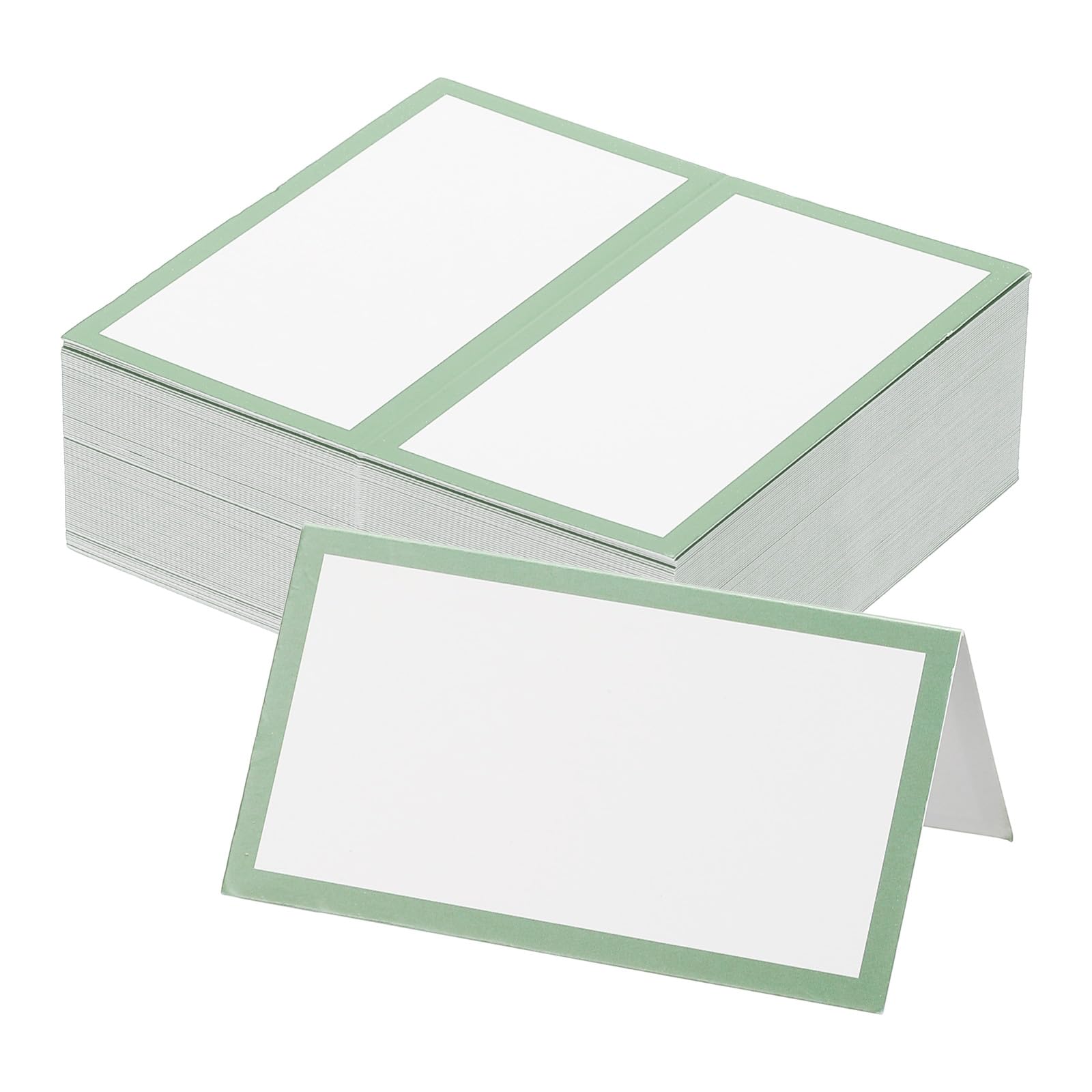 PATIKIL 100Pcs Table Place Cards, 3.5 x 2 Inches Blank Name Place Cards for Table Setting Wedding Reception Buffet Green