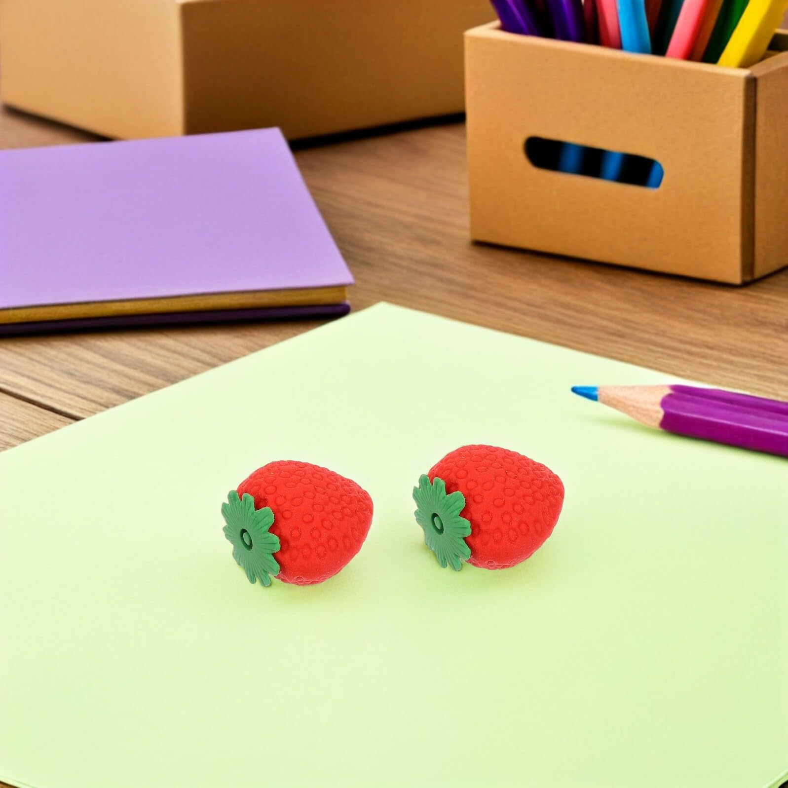100 Gomme a Forma di Fragola Miniatura Gomme per Studenti per Uso Quotidiano Portatili per Aula e Casa Cancellazione Efficiente Set da 100 Pezzi Rosse