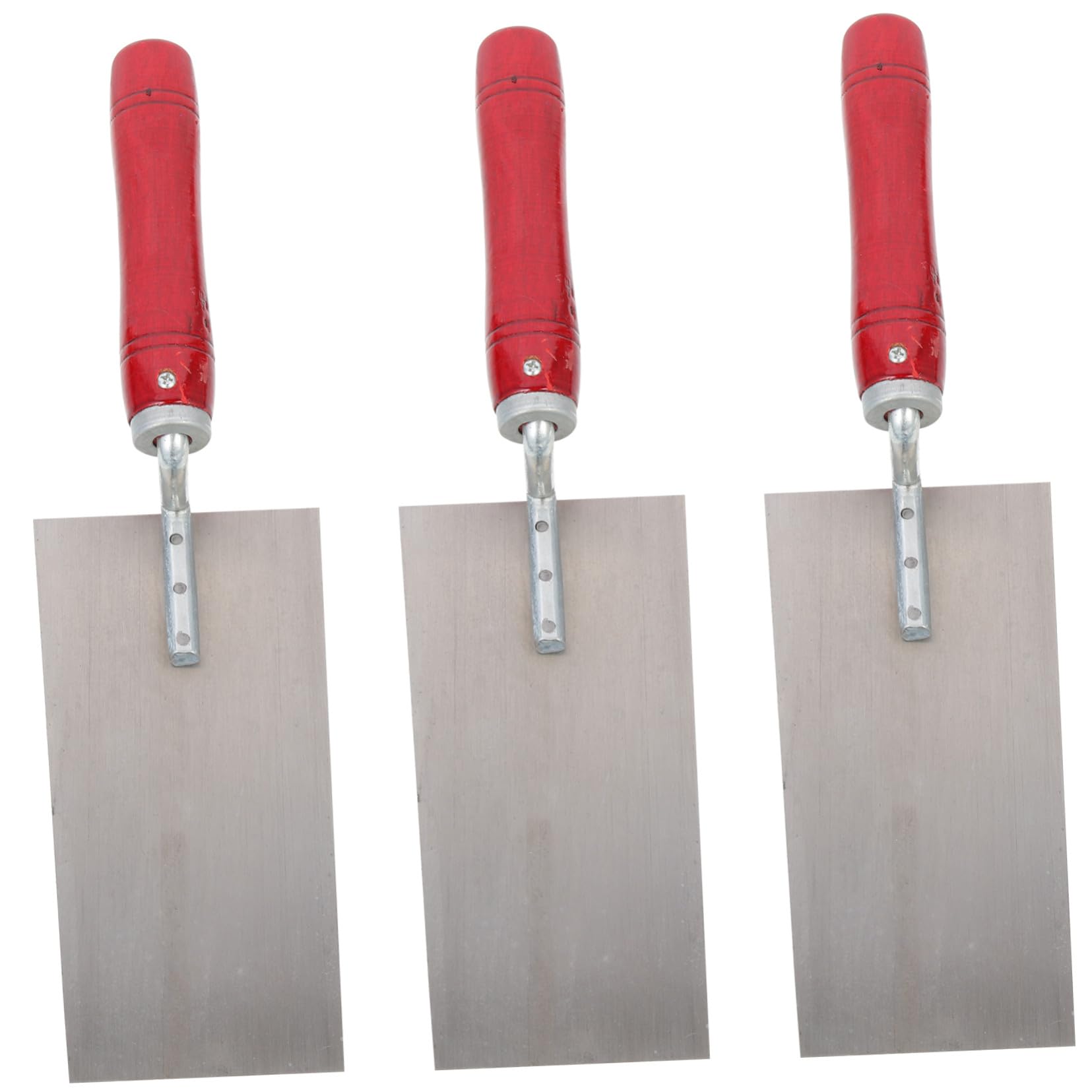 Truelle à plâtre inox TEHAUX 3 pièces avec manche bois outil de finition maçon