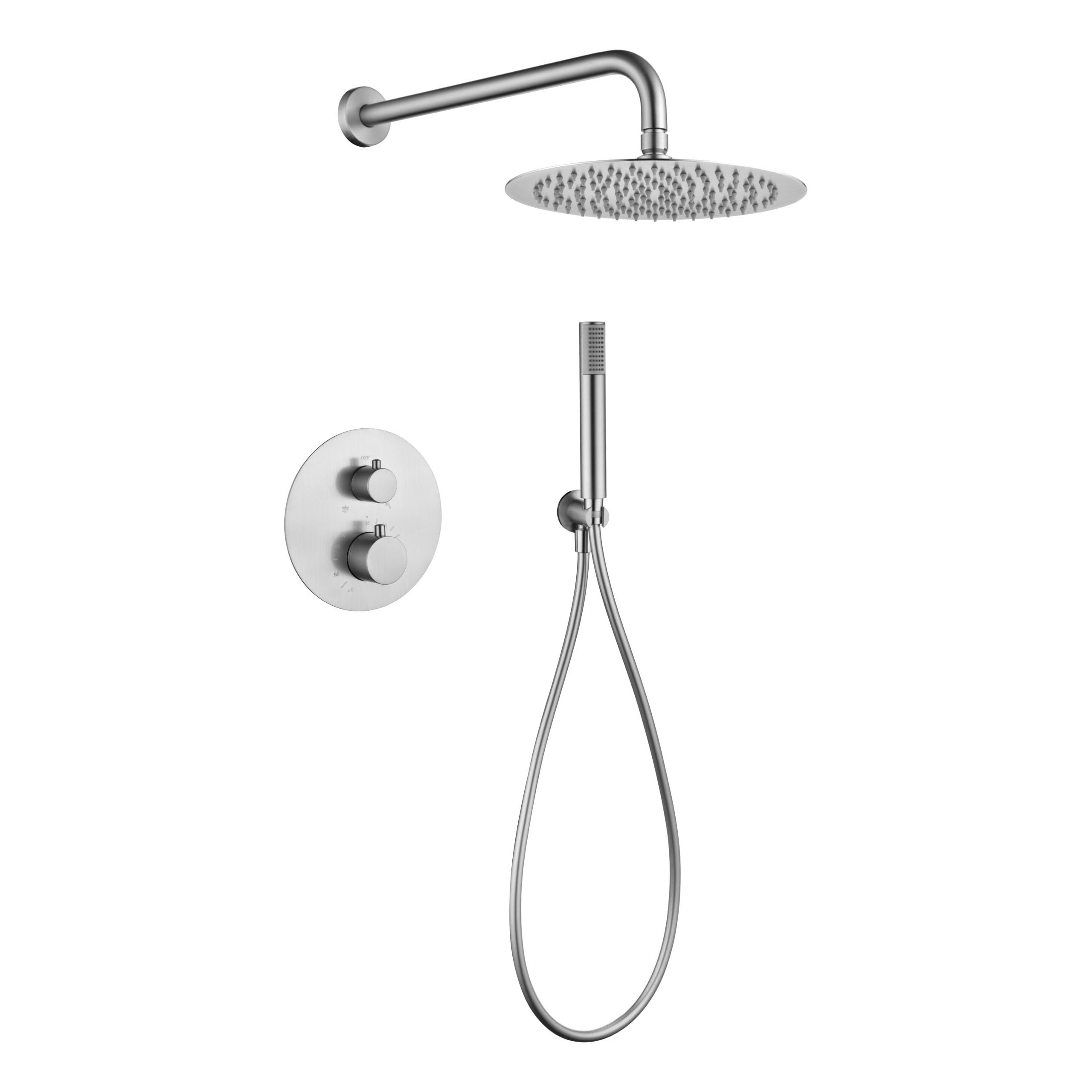 IMEX GTM039/NQ MONZA Grifo Termostático Ducha Empotrado Color Níquel Cepillado