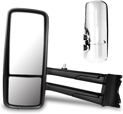 HIGHTO Espejo de puerta cromado compatible con KENWORTH T680880 de montaje lateral del conductor para modelos 2014 2015 2016 2017 2018 2019 2020