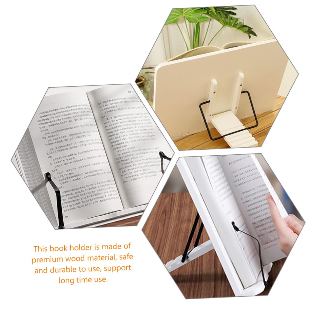 Holz Buchständer zum Lesen mit Verstellbarem Lesewinkel und Stabilem Design als Leseständer für Kochbücher und Schulbücher Am Schreibtisch