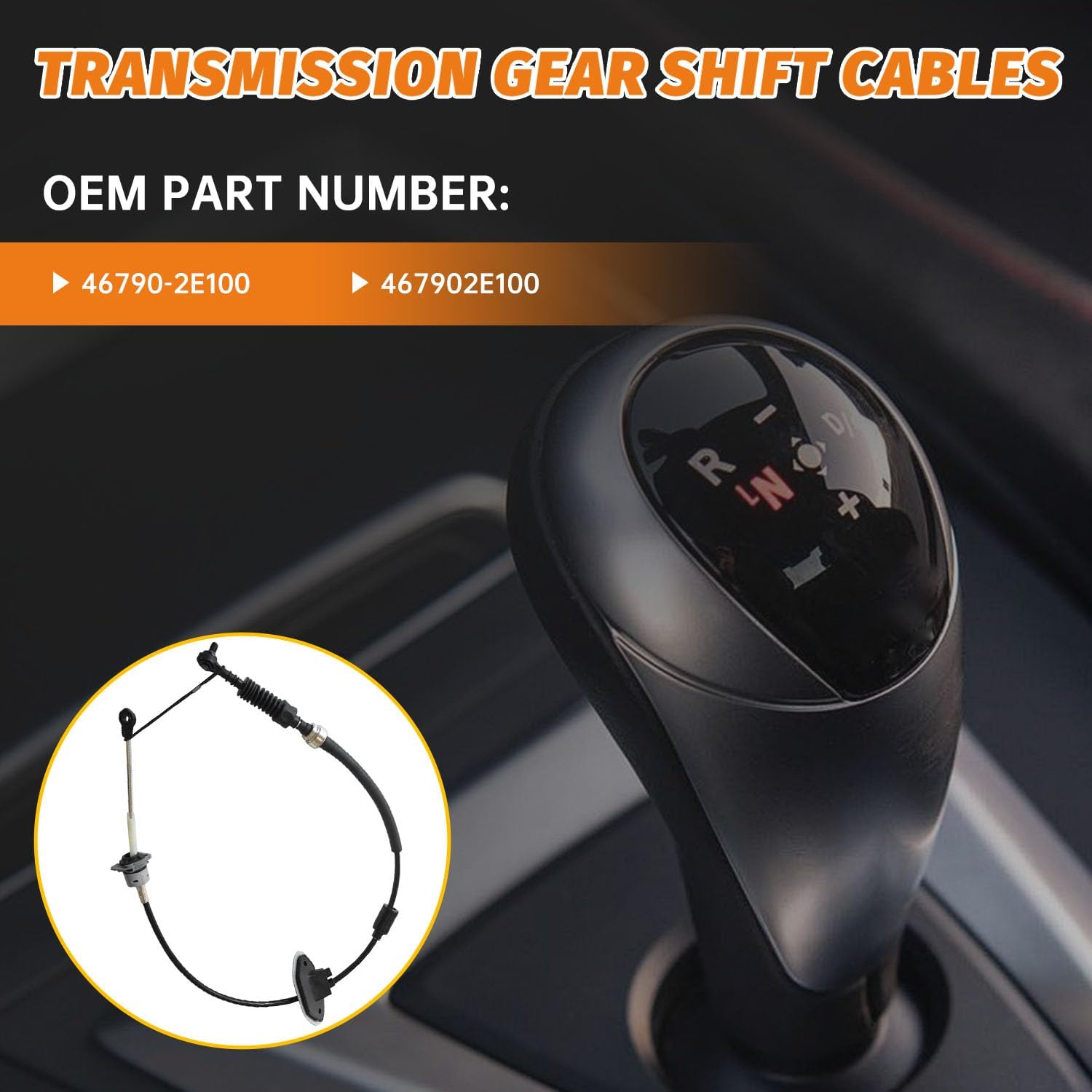 46790-2E100 Automatic Transmission Gear Shift Cable Compatible with Hyundai Tucson 2005-2009,Gear Shifter Cable Replace 46790-2E100 467902E100