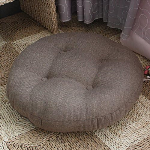 WDZA Flax Fodgy Cushions Thick Round Cushions, 50X50Cm, Light Brown