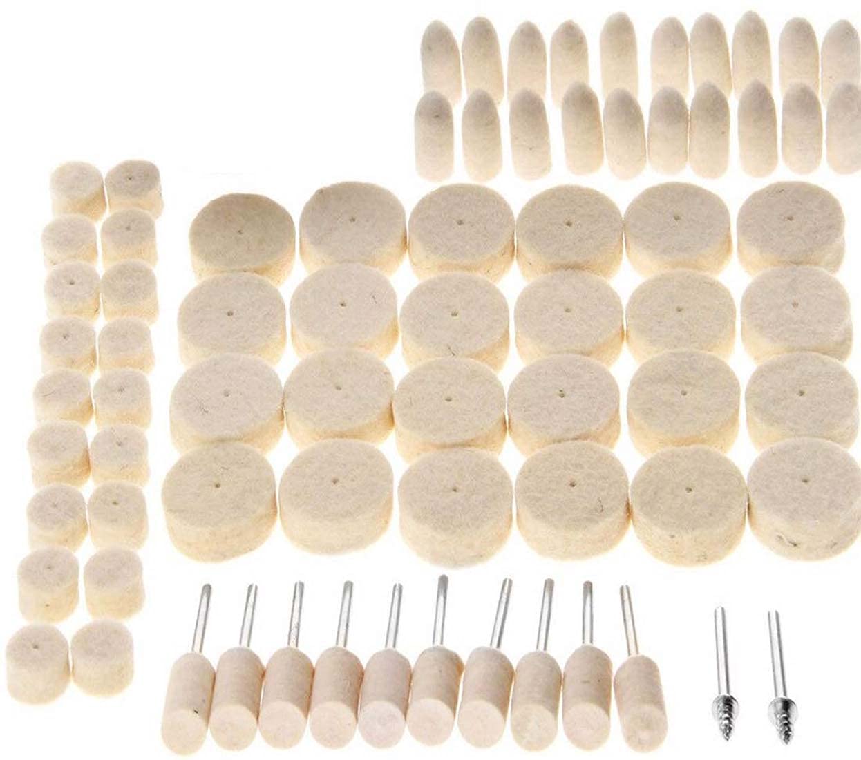 DIY Crafts 5 Pcs Kit, Only 4 Type Felt Pad Cone 1 Mandrel, Felt Polishing Pad Wheel Point 1 Pc Mandrel Kit Acce (5 Pcs Kit, Only 4 Type Felt Pad Cone 1 Mandrel)