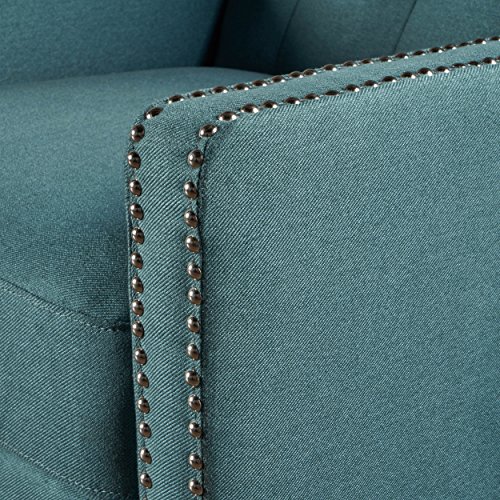 Gdfstudio Izaak Tufted Back Fabric Recliner Chair (Dark Teal) #TOP5