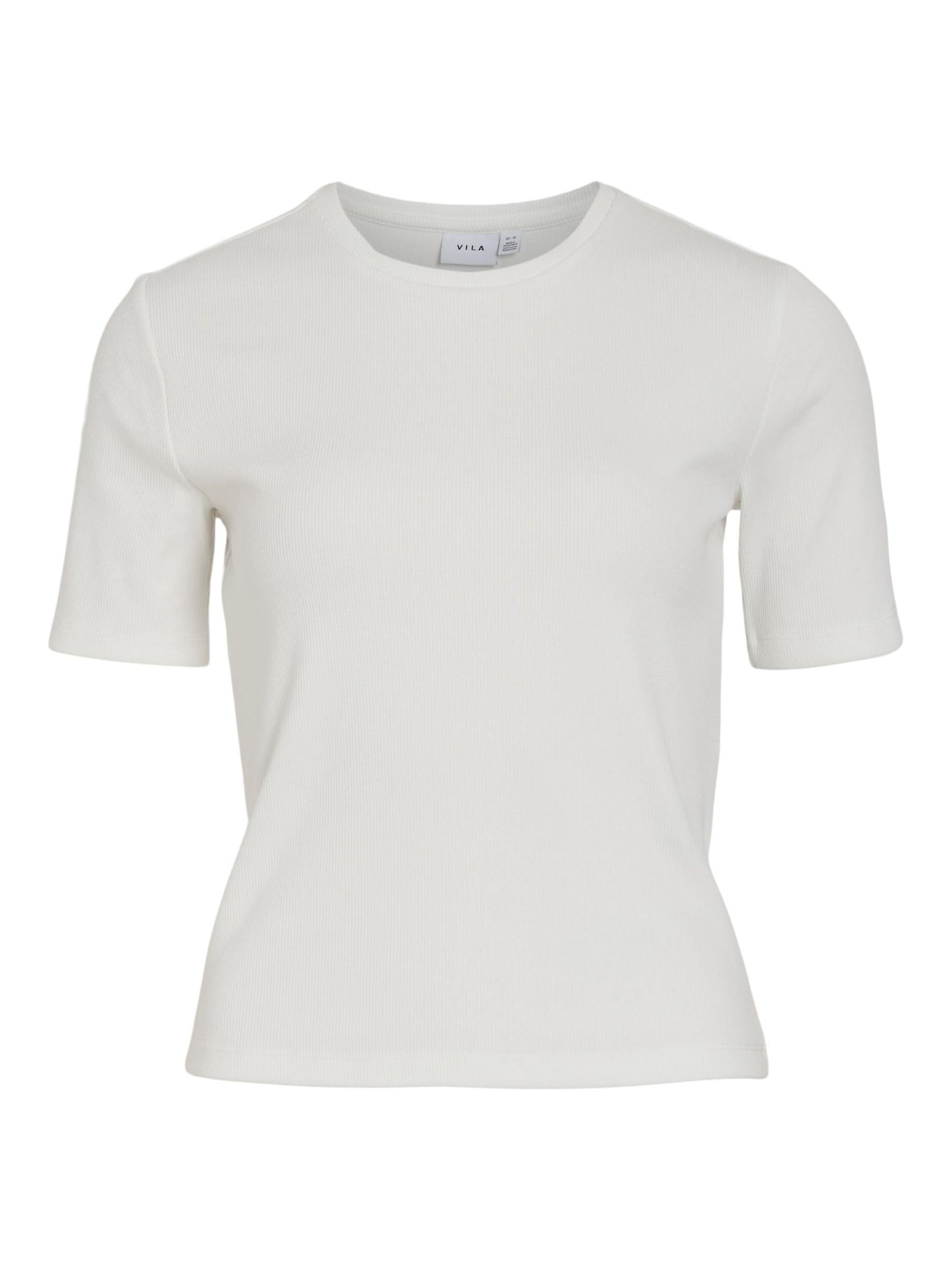 Vila Women's Viroma V-Neck S/S Top/Su-Noos T-Shirt, Pastel