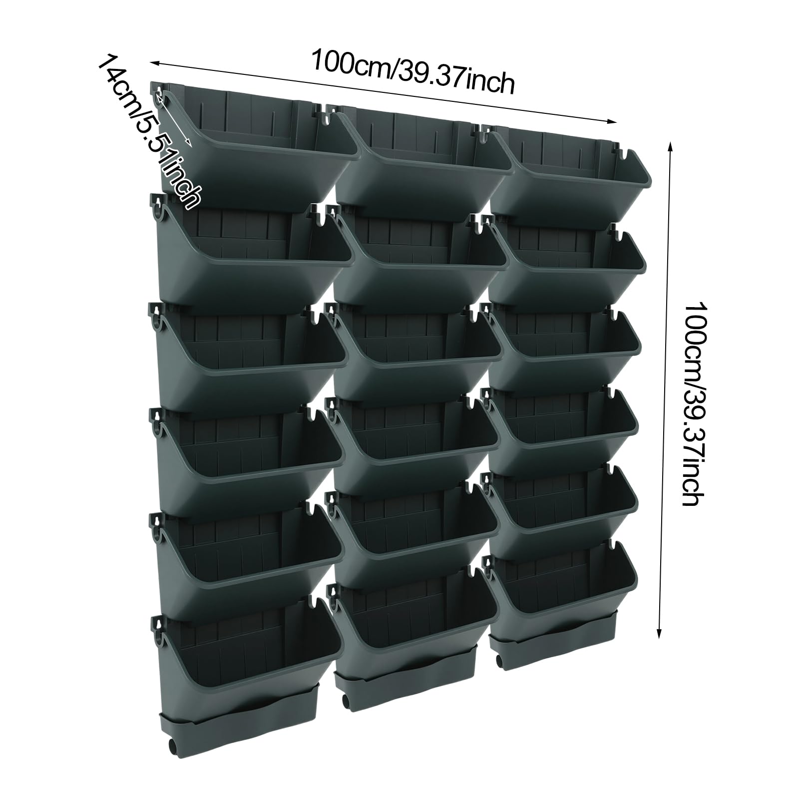 Hängende vertikale Wand Pflanze mit Automatischem Bewässerungssystem, Platzsparende Pflanzenwand Vertikaler Garten Pflanzenwand Blumentopf Set für Hof Garten Balkon Home Decoration (Grün)