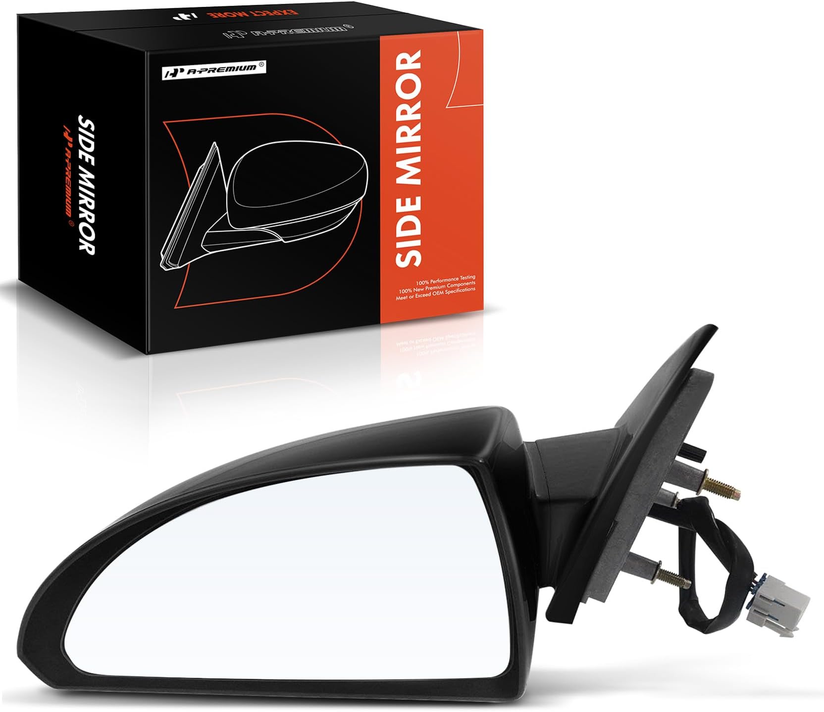 A-Premium Left Driver Side Power Door Mirror - Compatible with Chevrolet Impala 2006-2013, Impala Limited 2014-2016 - Non-Heated, Non-Folding, Black - Outside Rear View Mirror - Replace# 20759191