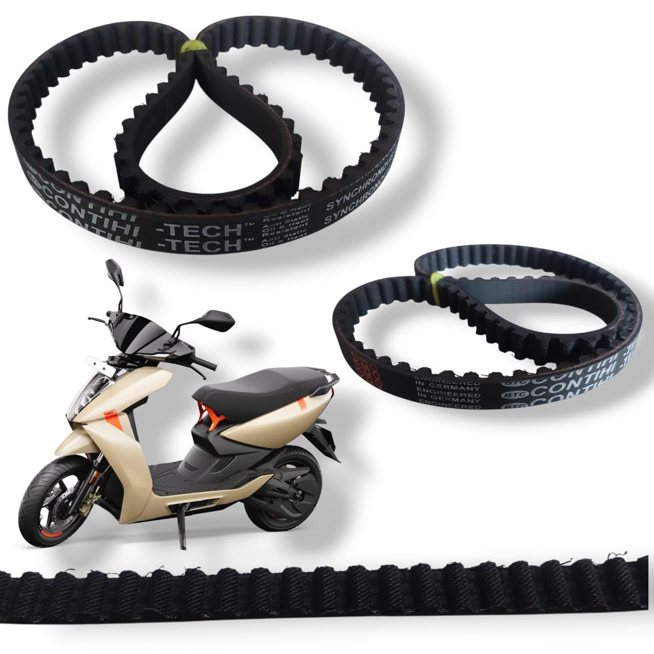 Compatible For Ather 450X Premium Drive Belt (SMALL SIZE) CONTIHI TECH SYNCHRONOUS BELT HTD 8 M 640 | Heavy - Duty Rubber Belt | High Performance & Long Life Scooter (Small Size 1.)