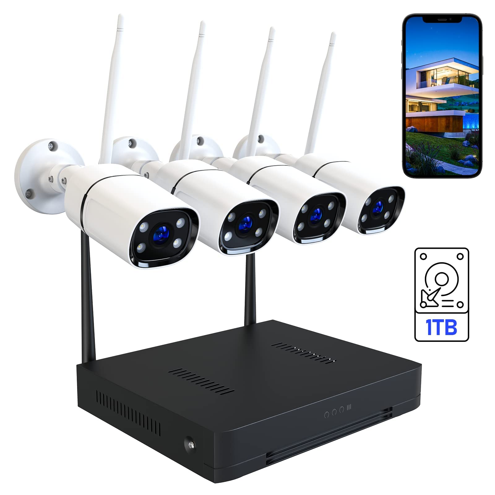 BJS Wireless Security Camera System for Home/Store/Office,Plug and Play