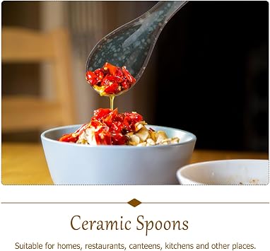 4Pcs Japanese Style Ceramic Soup Spoons for Hot Pot Meals