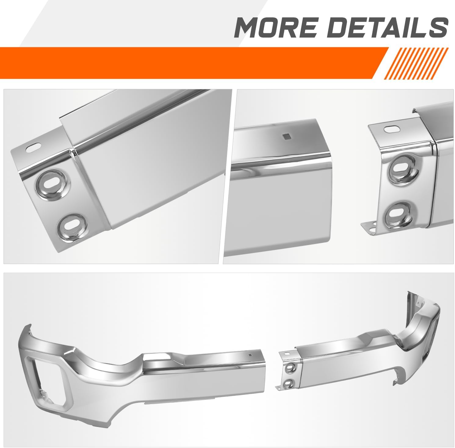 PM PERFORMOTOR Front Bumper Face Bar Replacement Compatible with 2020-2023 GMC Sierra 2500 3500 HD, without Parking Sensor Holes, Polished Chrome