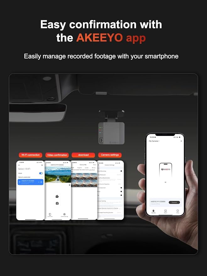 AKEEYO P1 Mini Dash Cam, Cámara Frontal, 1080P miniatura 2