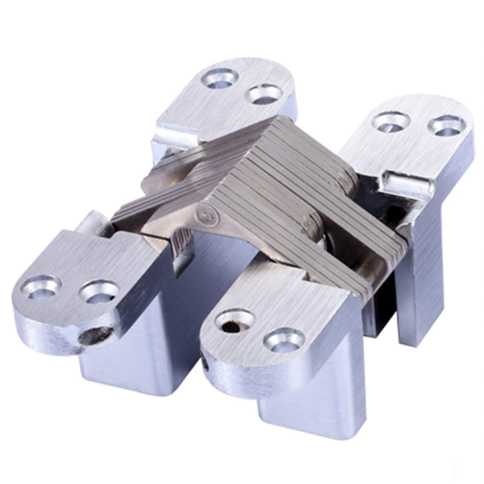 Shundeed Silver Invisible Hinge Stainless Steel Hidden Hinges Heavy Load 50Kg 25 * 117Mm Built-In Concealed Cross Folding Door Hinge Furniture Hardware