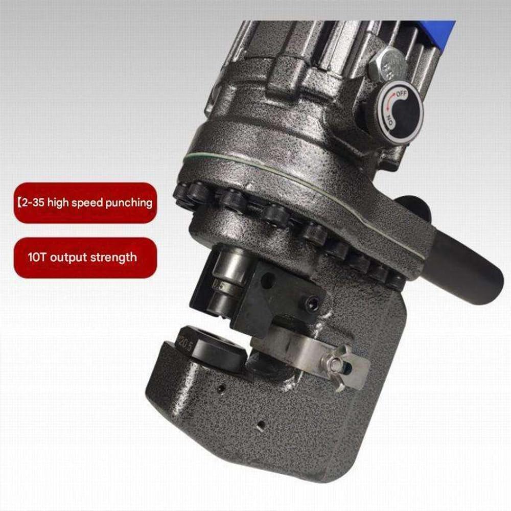 Portable Hydraulic Hole Puncher, Electric Punching Tool,for Steel, Iron, Aluminum,Handles Angle Steel 4-6# and Channel Steel 10#,with 5 Standard Dies for Fast Accurate Hole Punching