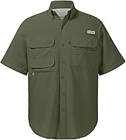 Vista 7 de BASSDASH UPF 50 Camisa de vestir para pesca de manga corta con botones para hombre, tejida, de manga corta, para exterior