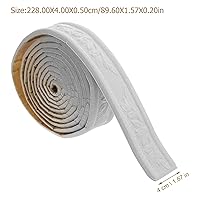 Vista 4 de 2 rollos de papel tapiz autoadhesivo de espuma blanca para despegar y pegar, líneas de pared decorativas adhesivas para pared, borde de pared