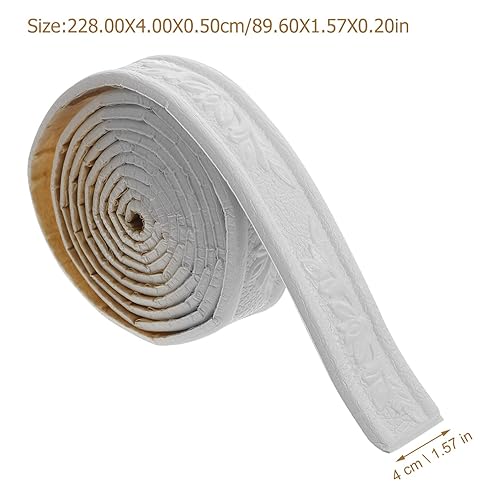 Miniatura 4 de 2 rollos de papel tapiz autoadhesivo de espuma blanca para despegar y pegar, líneas de pared decorativas adhesivas para pared, borde de pared,