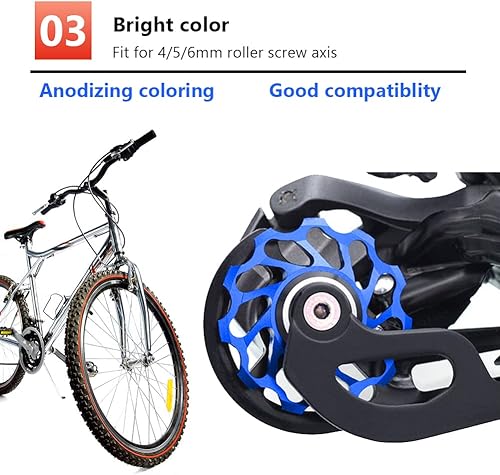 Miniatura 6 de VGEBY Rueda de rodamiento de cerámica, accesorios de polea de rodillos de rueda 1113T (11T-azul) Rueda de rueda de rueda de carretera polea de