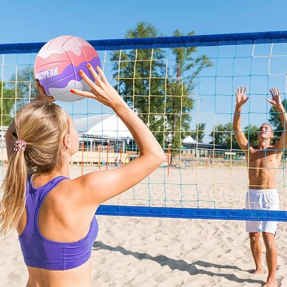 RUN2PEAK Volleyball Waterproof Beach Volleyball Colourful Durable Soft Touch Beach Volleyball Ball Official Size 5 for Indoor Outdoor Pool Beach Game Volleyballs Gifts