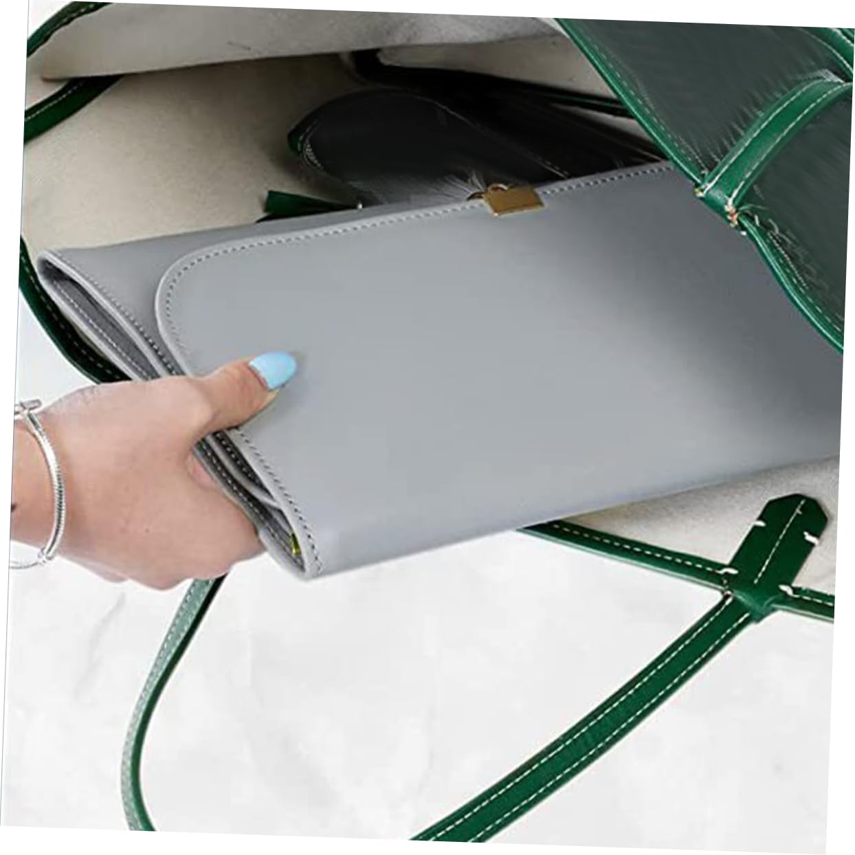 TIDTALEO Jewelry Travel Organizer Roll Portable Jewelry Storage Bag for Necklaces Earrings Multi-functional Travel Case Compact Design Grey Color