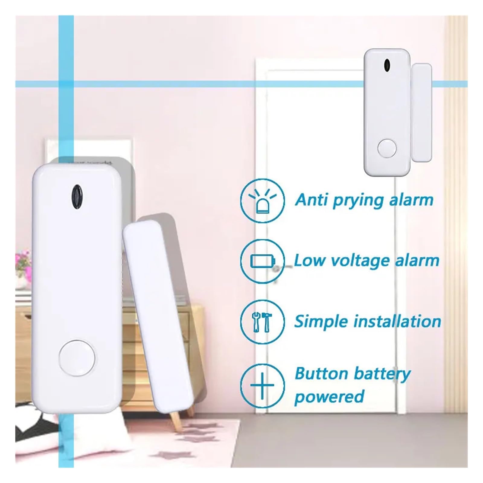Alarmas De Puerta, Mini Sensor de alarma de puerta y ventana, Sensor de puerta inteligente inalámbrico, alarma de seguridad, accesorios de Host, recordatorio de puerta abierta Para La Seguridad Del Ho