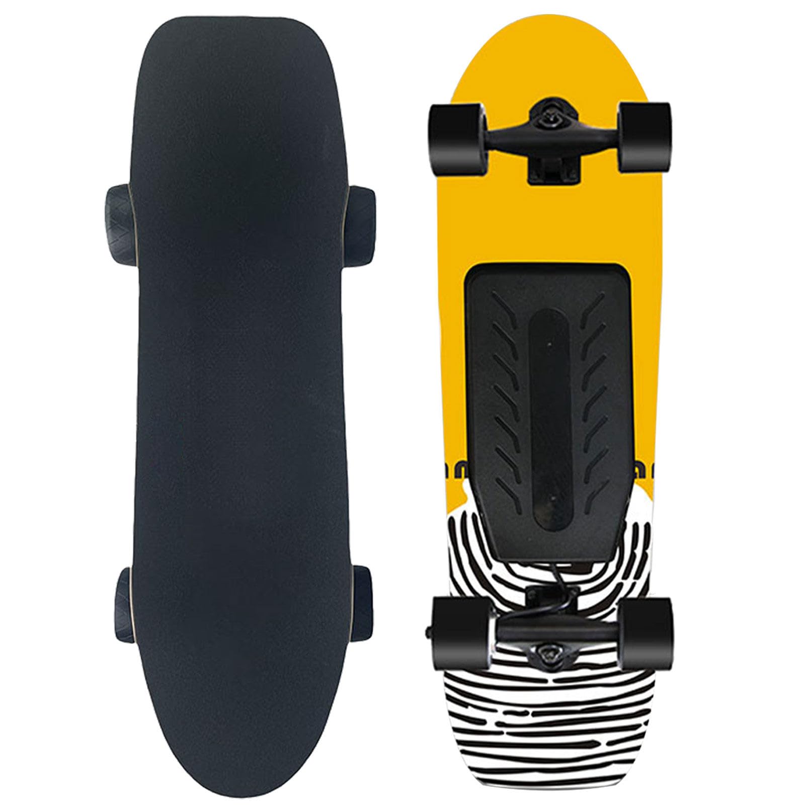 Skateboard électrique, Longboard électrique, Planche de Surf Carving complète en érable 7 Plis, Trucks réactifs et maniables pour la Ville et Le Campus. Single-Drive-26km