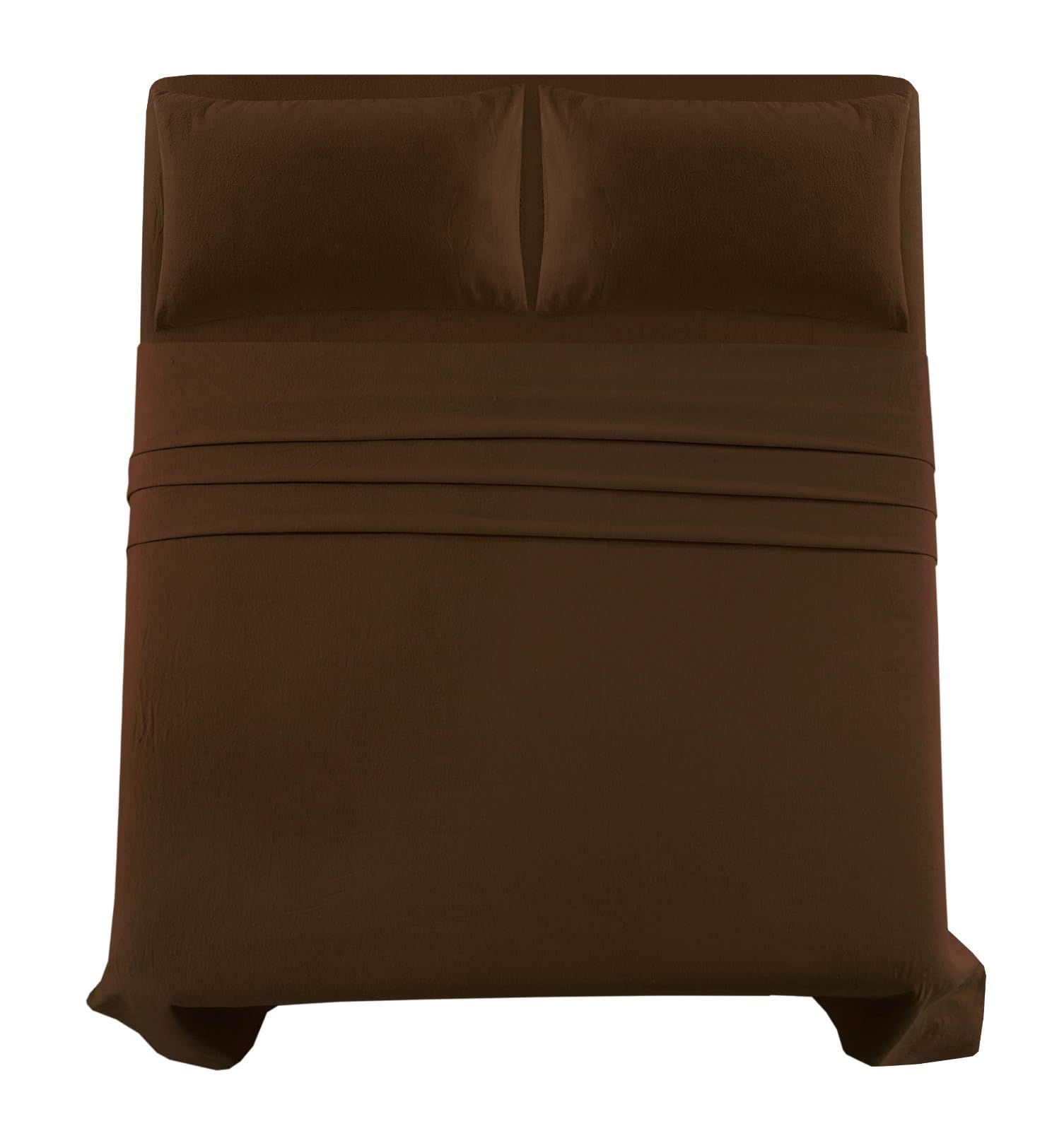 Northern Luxe Flannelette Fitted Sheet (FULL SET – FITTED SHEET + FLAT SHEET + PILLOWCASES) 100% Brushed Cotton Beautiful Bedding Set Soft Cosy Bedsheet Easy Care 160 GSM (Brown, King Full Set)