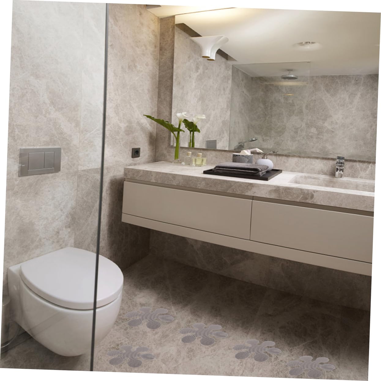 Alipis 5 Series Pegatinas Antideslizantes para Bañera Calcomanías De Ducha No Antideslizante Bañera Antideslizantes Bañera Pegatinas Antideslizantes para El Hogar Peva Grey 20 Piezas X 5
