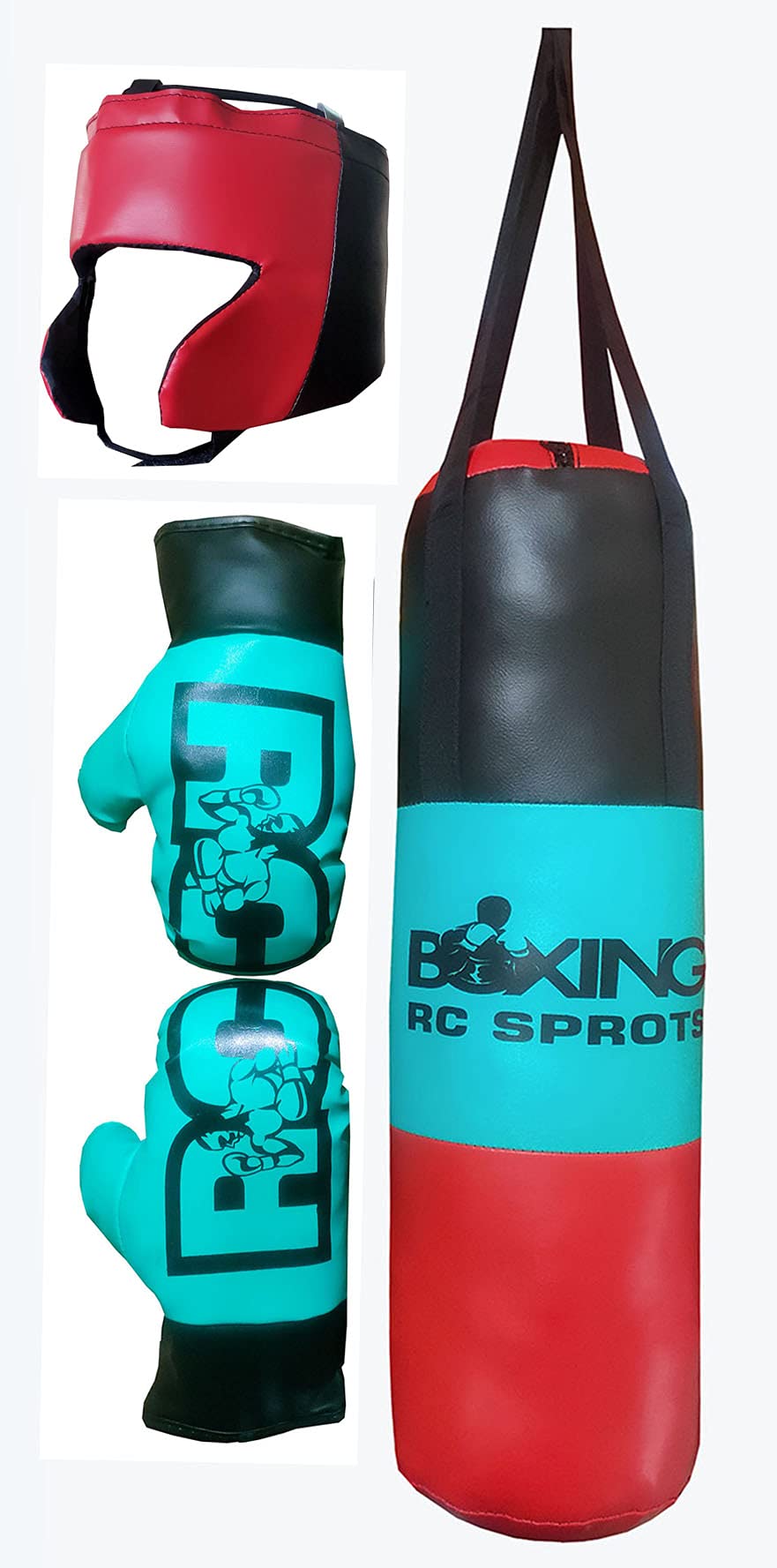 H.K Trader Boxing kit for Kids Aged 3-8 yrs | Punching Bag Cotton Filled | Pair of Gloves | Headguard. PU Leather in 3 Colour (B098NXMK4H) Amazon Price History, Amazon Price Tracker