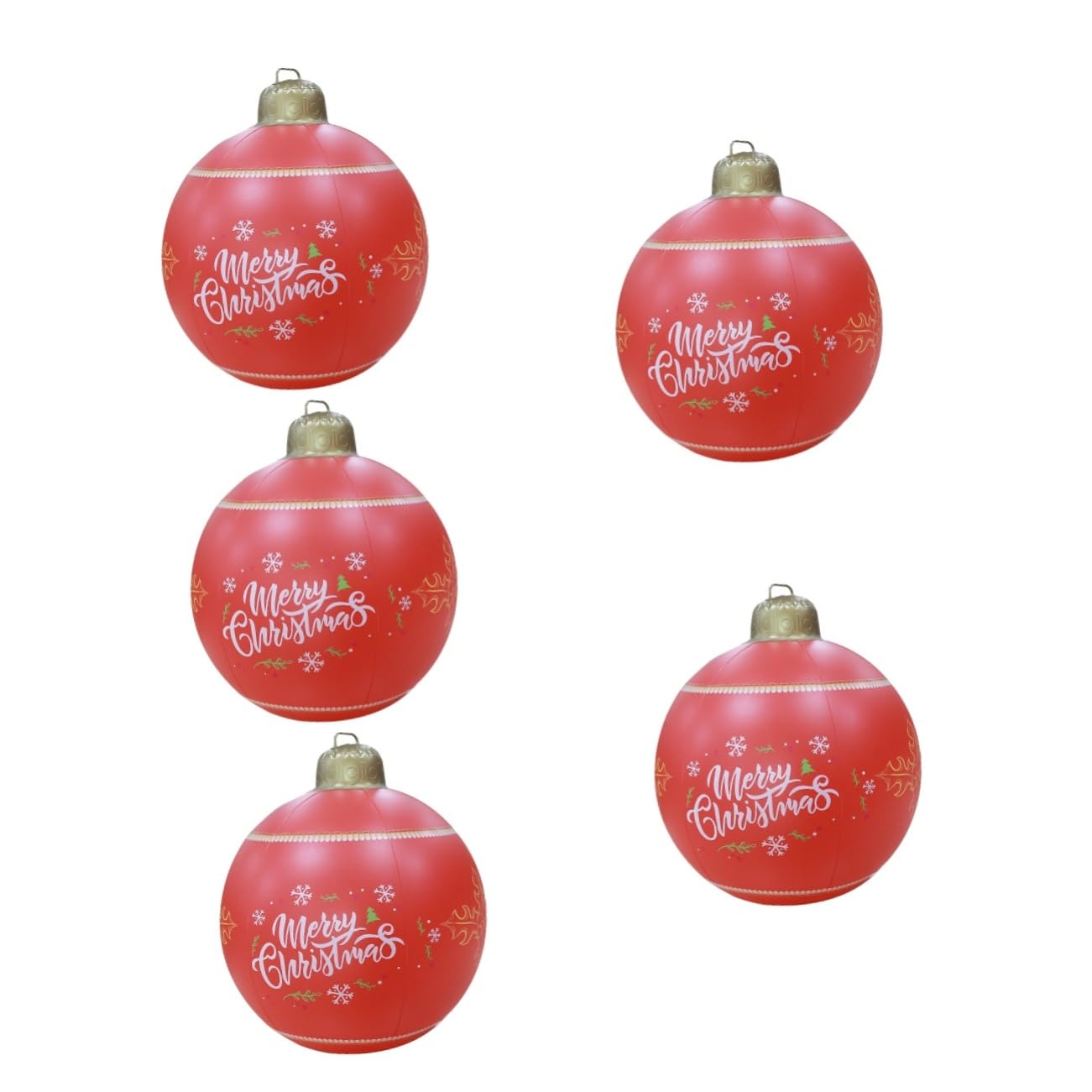 PRETYZOOM 5 Pièces Boule de Noel Gonflable Ballon Gonflable de noël surdimensionné Extérieur Decoration Noel Traditionnel Decoration Noel Gonflable Ballons d'or décoration Ballon Gonflable