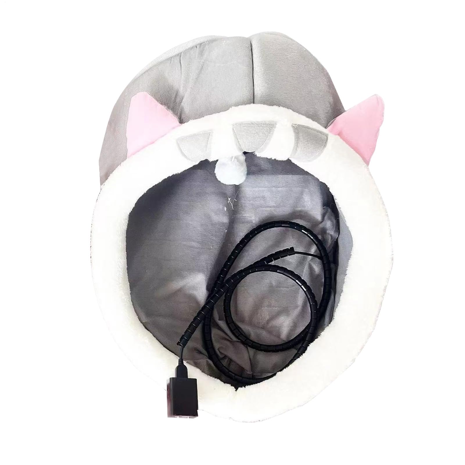 Cuccia riscaldata per gatti e cani, riscaldamento USB per animali | domestici, cuscino termico termostato rimovibile, grotta interna in peluche lavabile, riscaldato per animali domestici, cani
