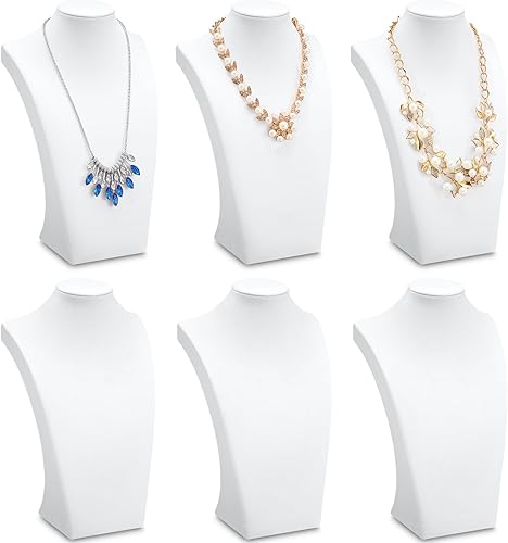 Kigley 6 piezas de terciopelo exhibición de joyería busto collar soporte de exhibición collar maniquí titular soportes para la venta de ferias