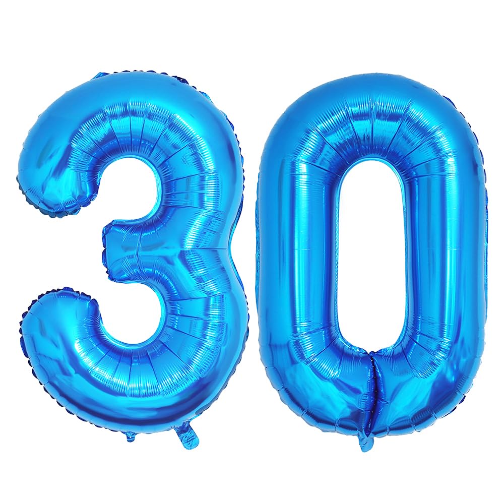 Foil Globo Número 5 Azul 40" (101cm), Inflable Helio o aire, Gigante Numeros 0-9, 10-19, 20-29, 30-100, Grande Globos Decoración para La Boda Aniversario y Cumpleaños Fiestas — view 212