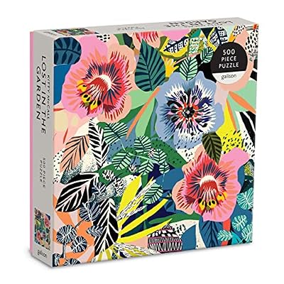 Galison Kitty McCall Lost in The Garden 500 Piece Puzzle from Galison - 20 x 20 Jigsaw Puzzle, Bright Botanical Artwork, Fun and Challenging Activity for Adults, Makes a Great Gift!