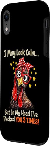 Miniatura 2 de I May Look Calm But in My Head Ive Pecked You 3 Times Funny Case for iPhone XR