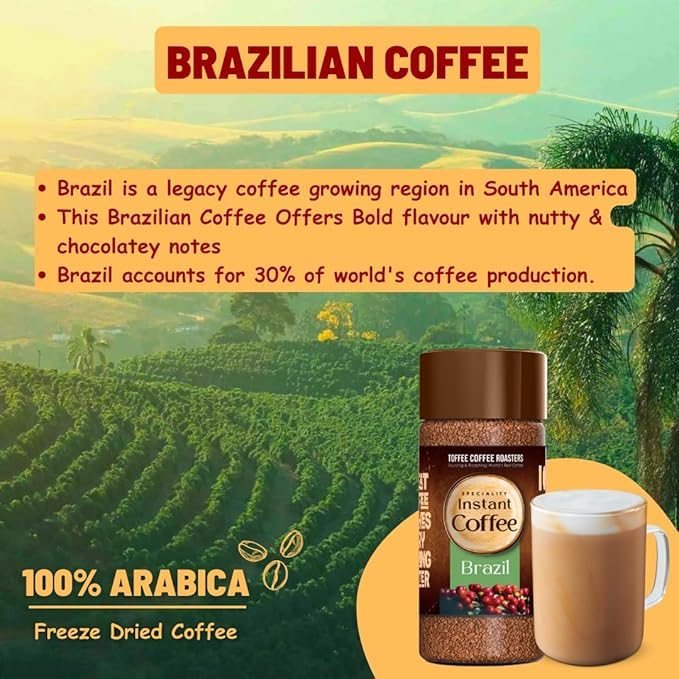 Toffee Coffee Roasters Brazil Instant Coffee 50g + Free Enamel Mug | 100% Arabica | Ready in Seconds | Diwali Gift | As Seen on Shark Tank | Corporate & Bulk Gifting Hamper - Image 5 thumbnail